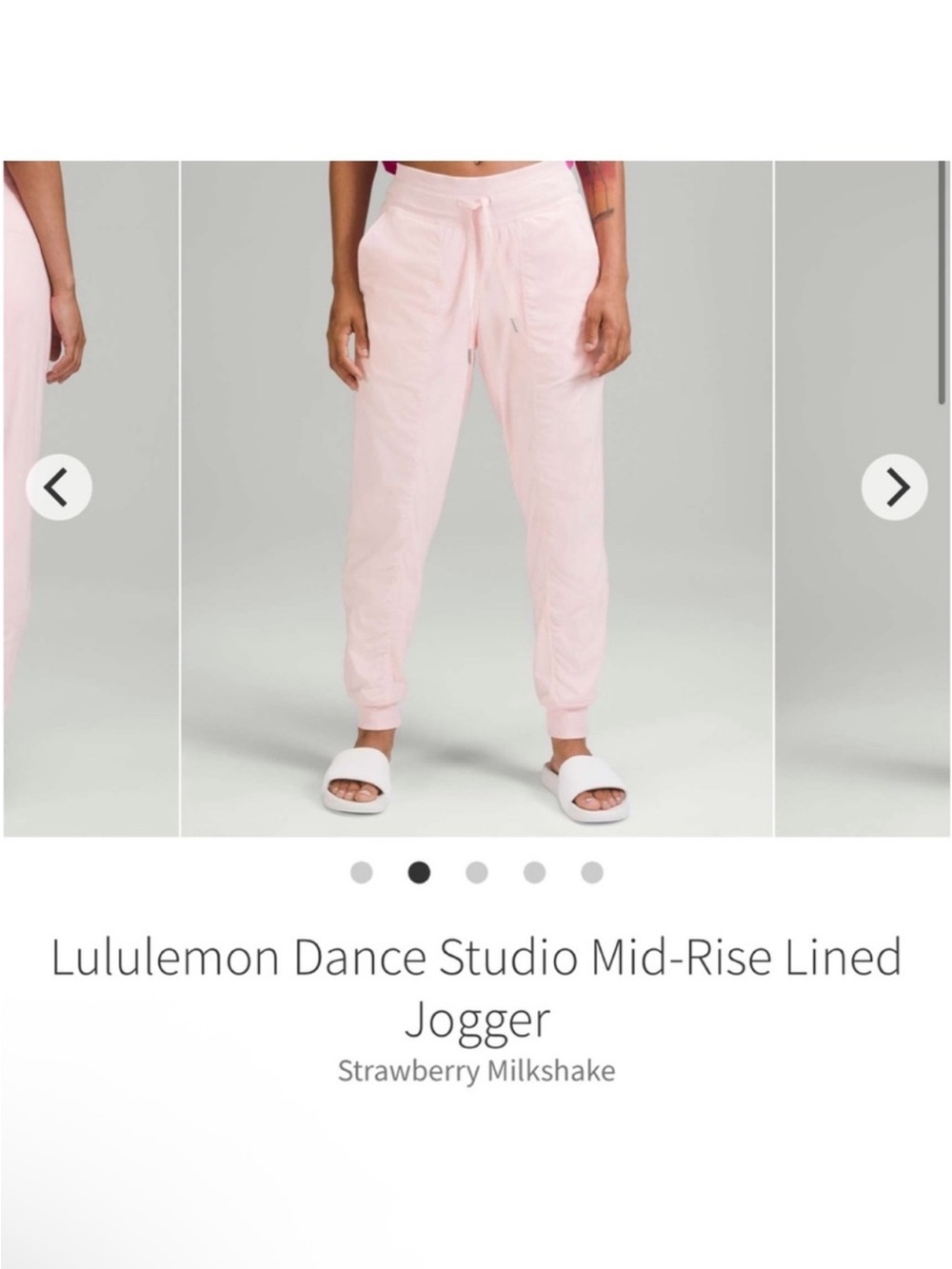 Lululemon Dance Studio Mid Rise Lined Joggers Strawberry Milkshake Sz 4